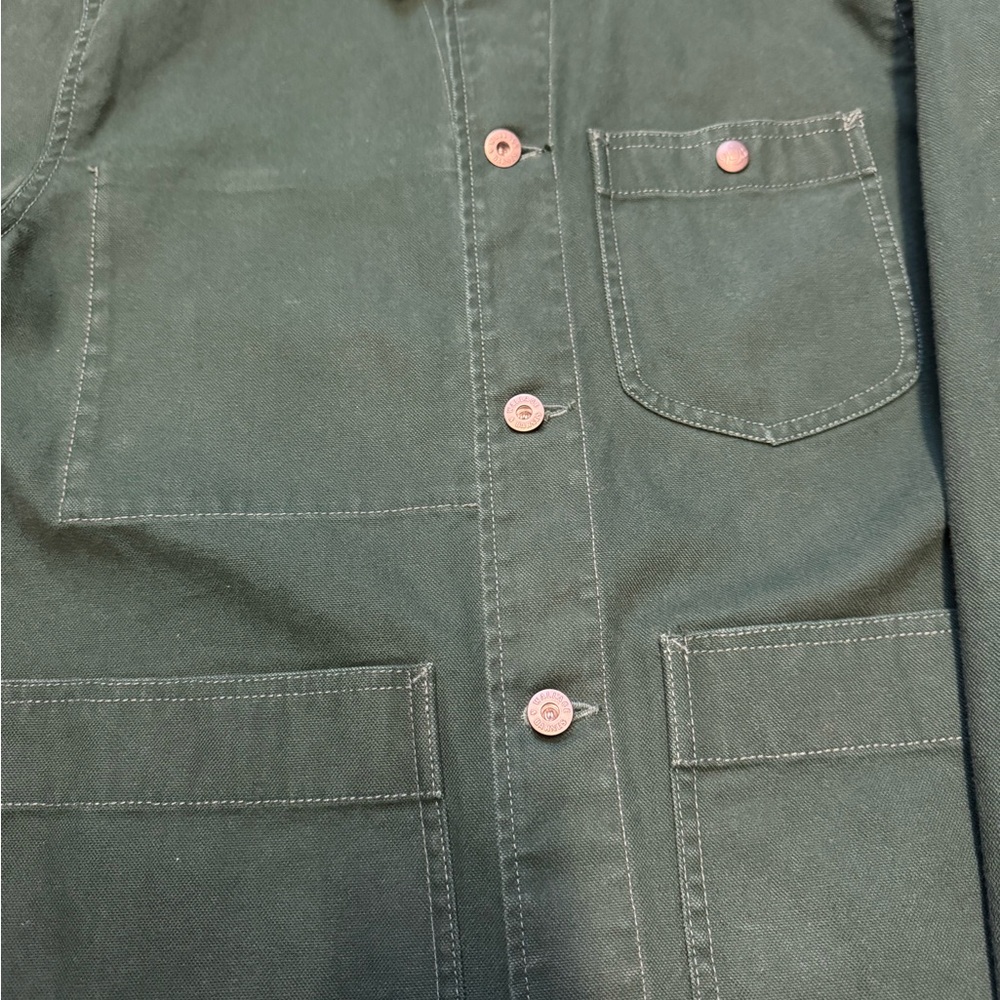 Wallace & Barnes Duck Canvas Utility Chore Jacket Green Mens medium J Crew Coat - Picture 9 of 15